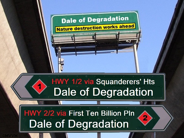 Dale of Degradation Road Signs